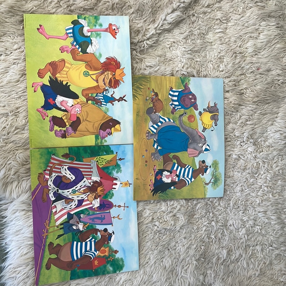 Bed Knobs and Broomsticks prints. 3 originals, 2 fish prints photocopies.